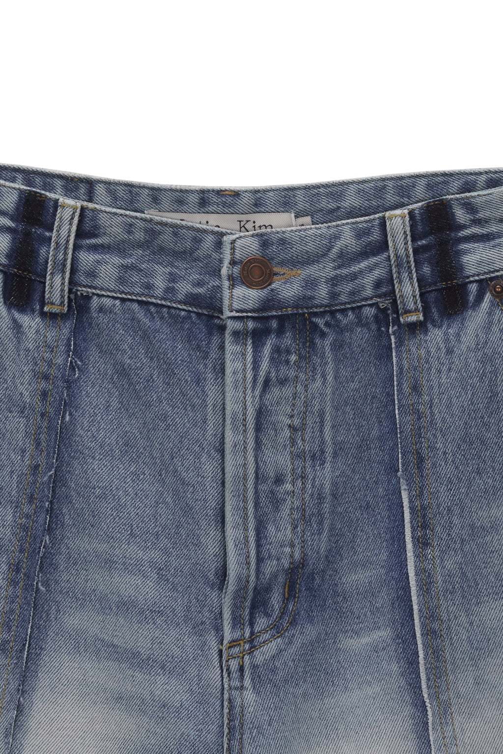 Matinkim Washed Half Denim Pants IN Blue