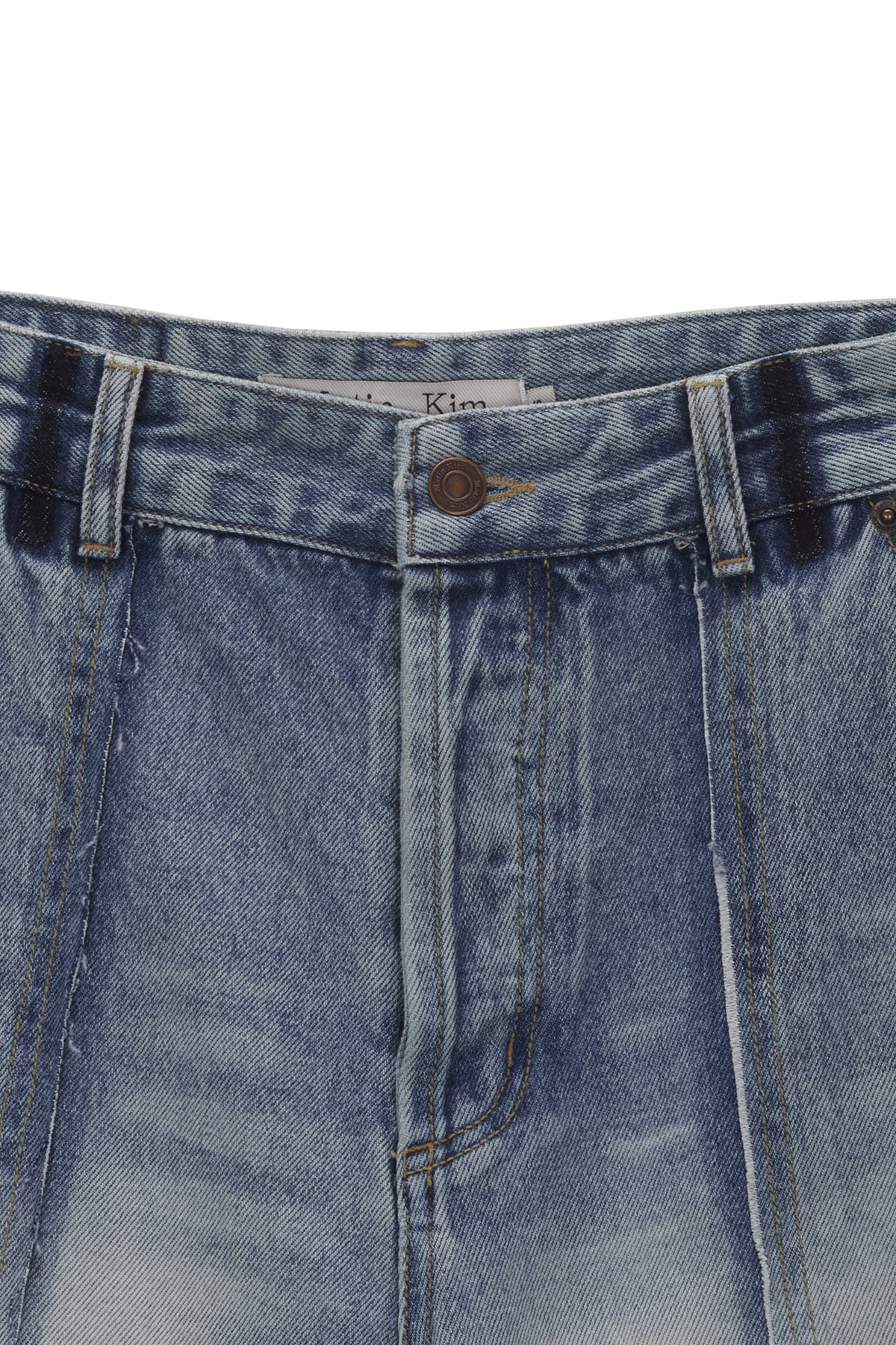 Matinkim Washed Half Denim Pants IN Blue