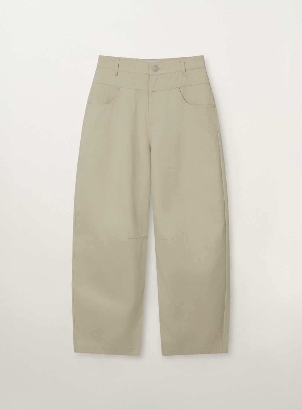 Satur Cotton Curved Pants - Beige