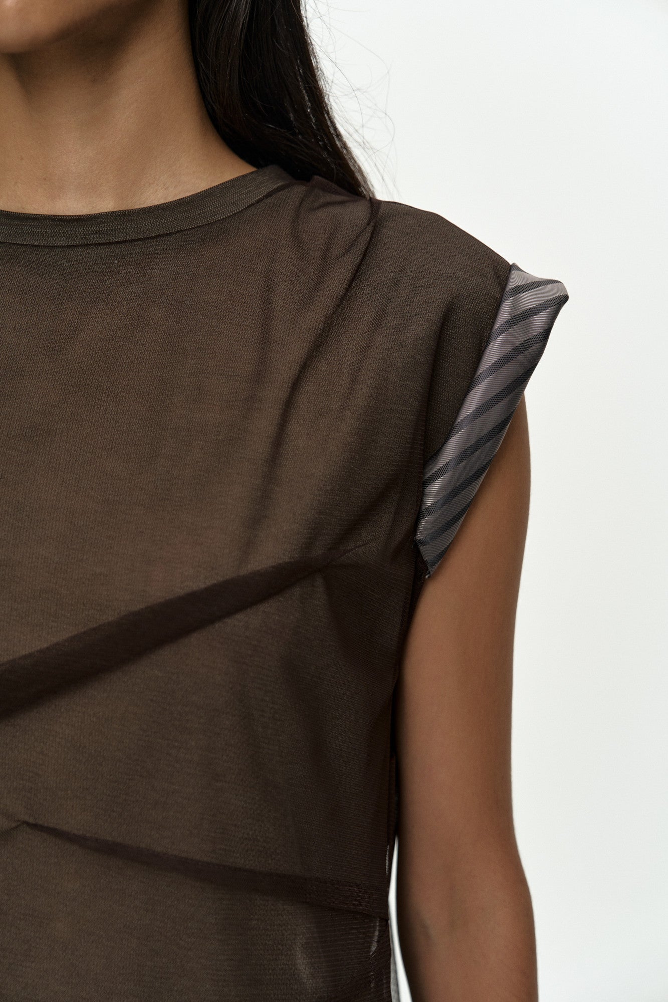 Andersson Bell Layered Mesh Tuck & Dart Top