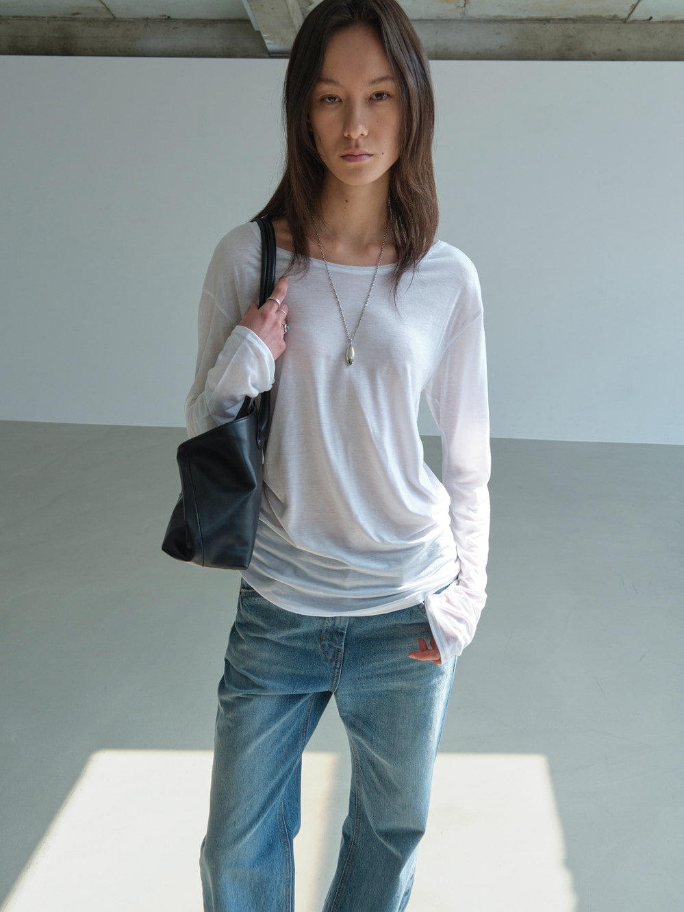 Low Classic Sheer Long Sleeve T-Shirt White