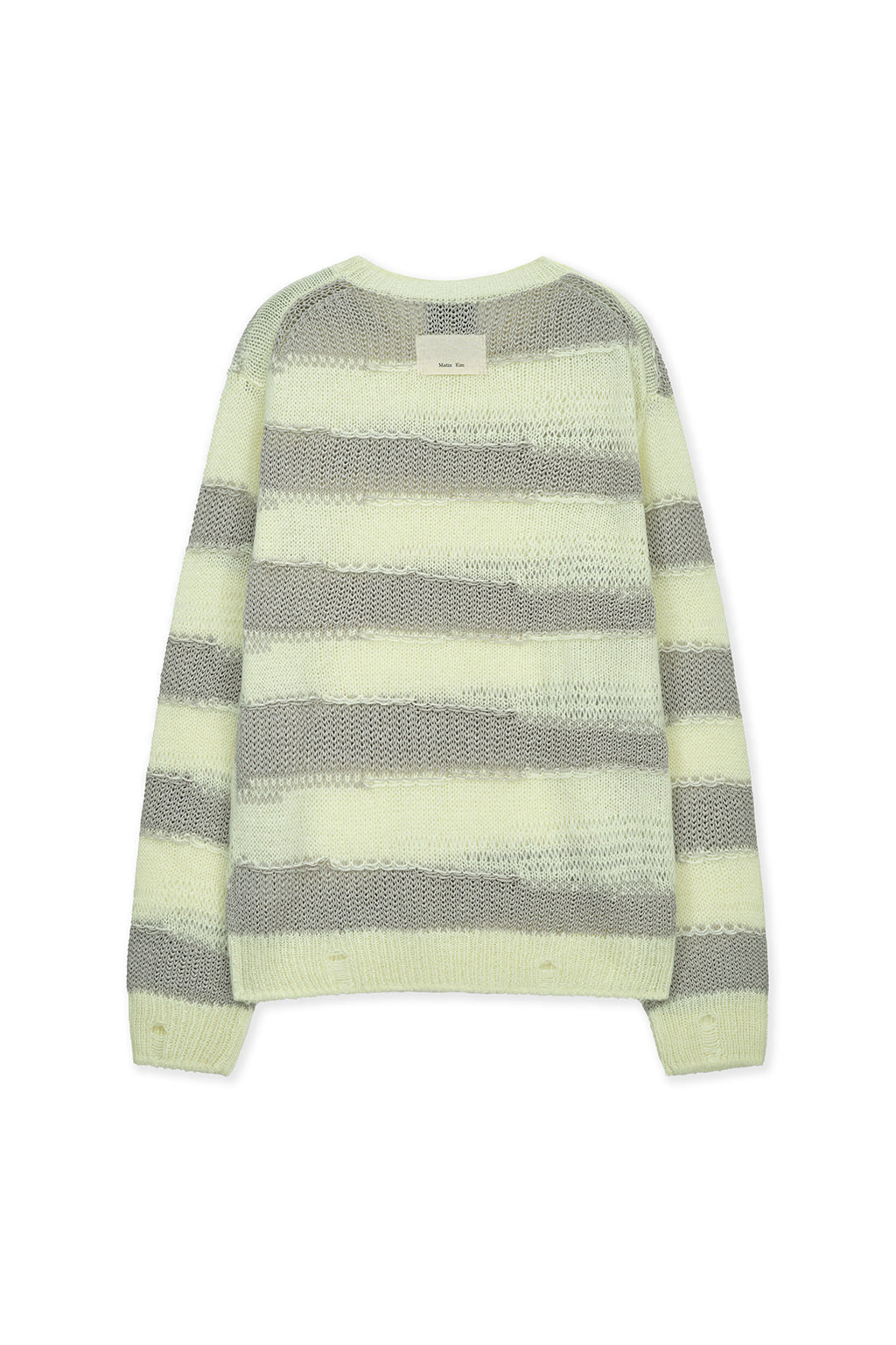 Matinkim Texture Block Stripe Knit Pullover IN Light Yellow