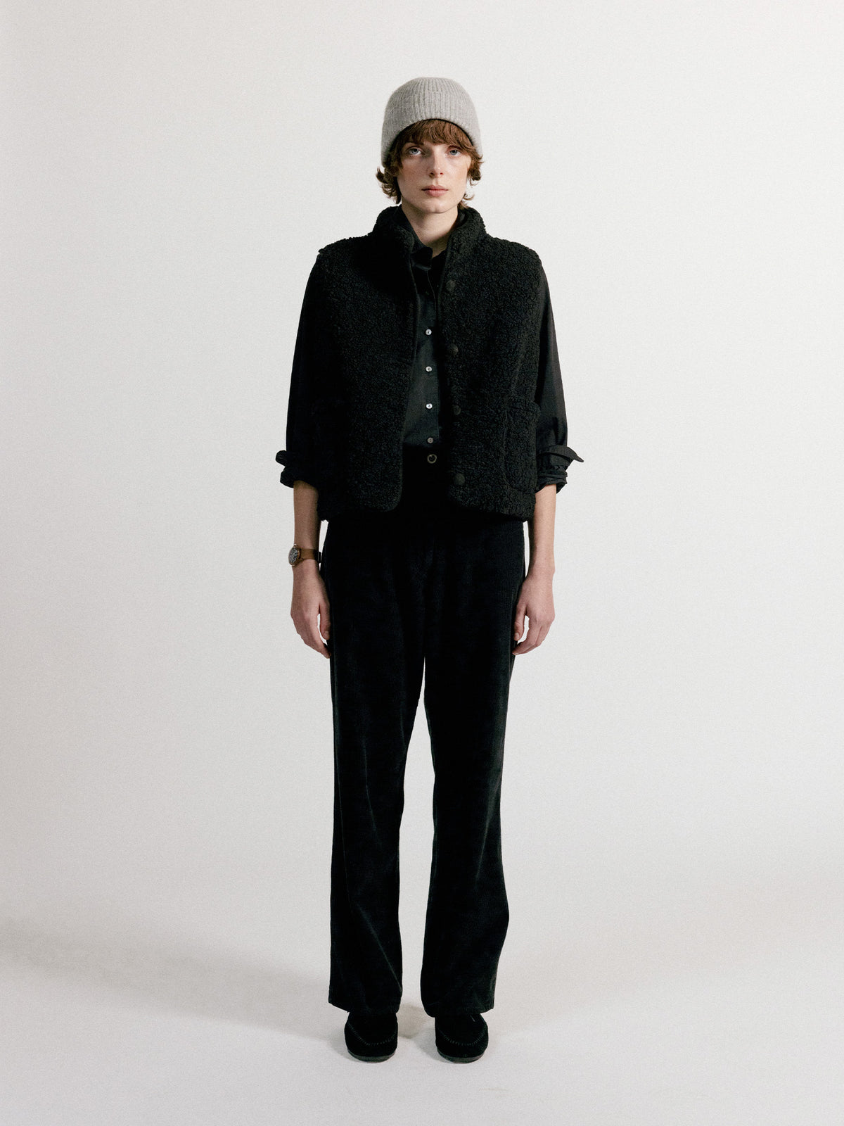 Nothing Written Washed corduroy pants (Black)