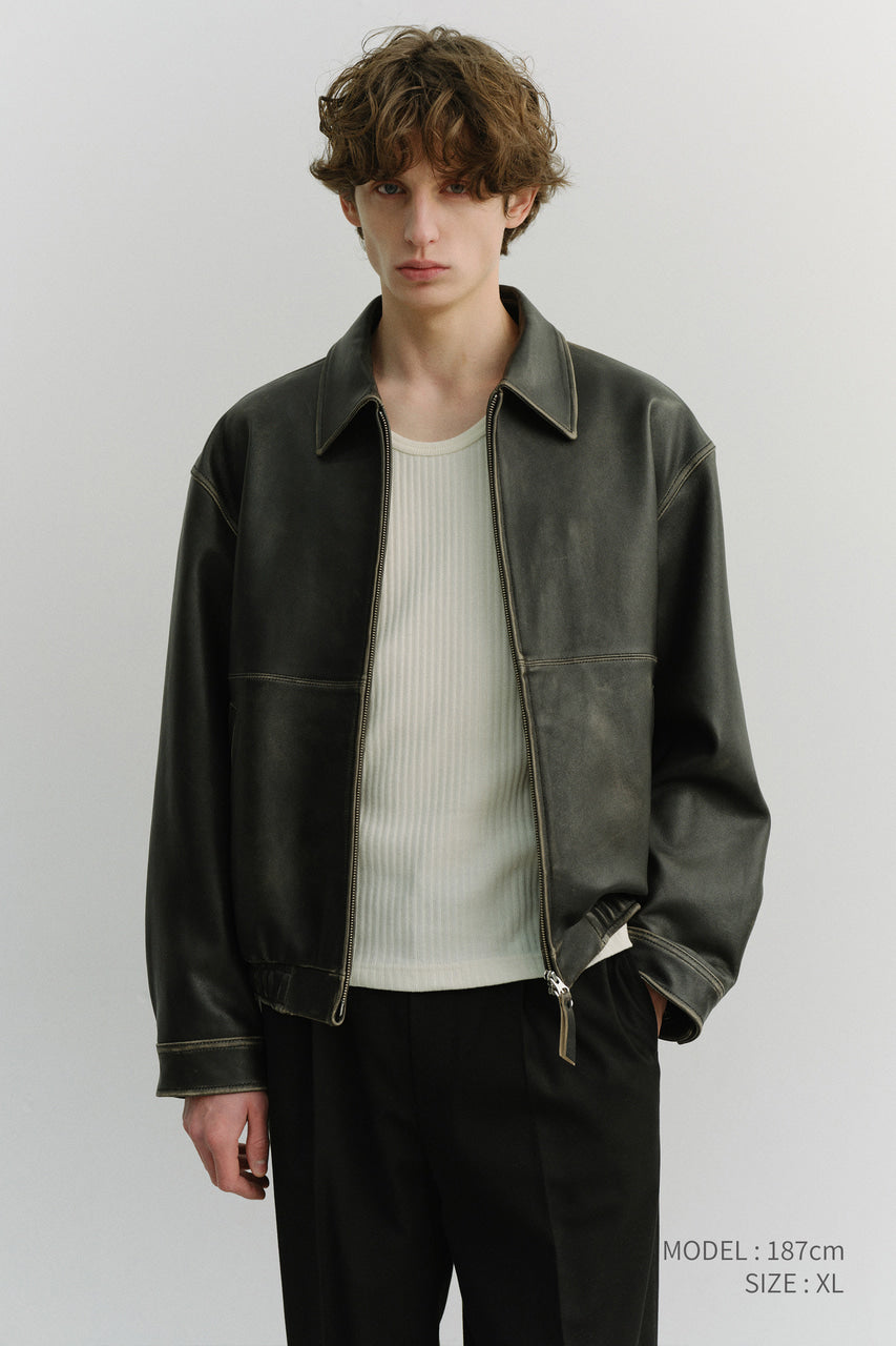Dunst Unisex Drizzler Leather Jacket Brushed Black