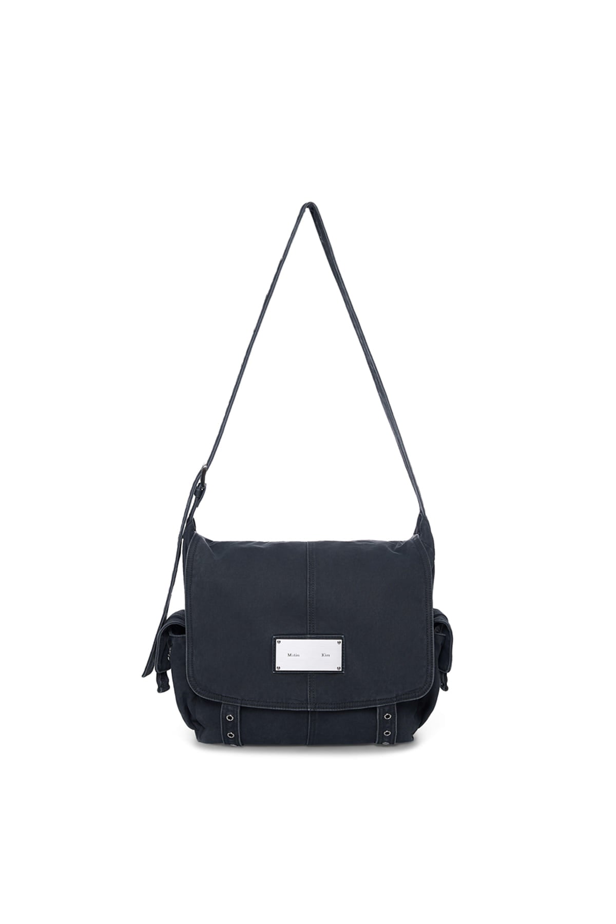 Matinkim Vintage Washed Cotton Messenger Bag IN Navy