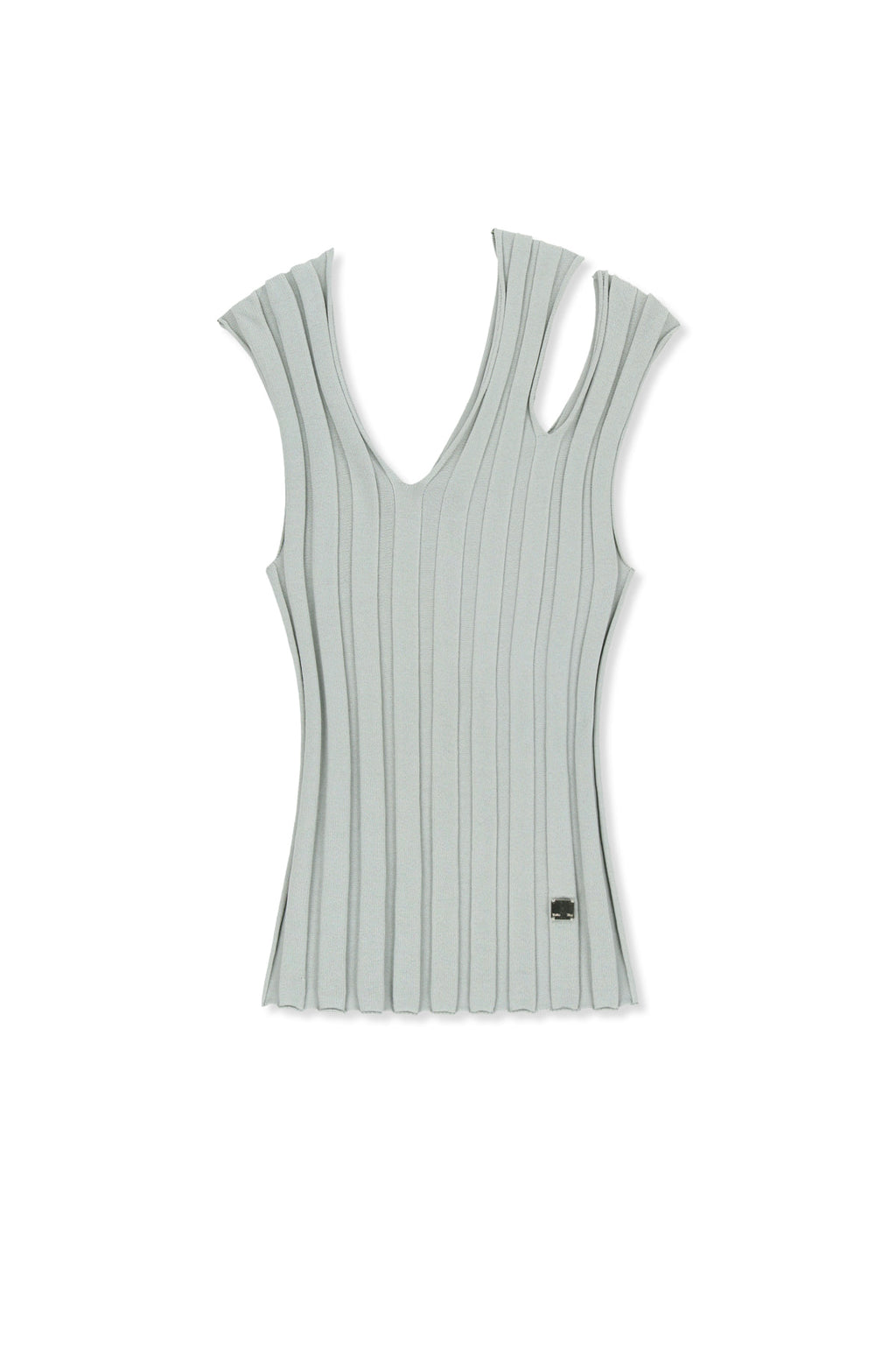 Matinkim Cut Out Sleeveless Knit Top IN Light Grey