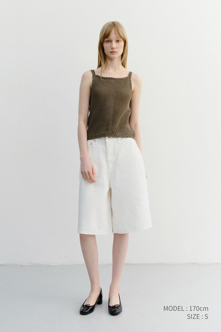 Dunst Relaxed Bermuda Denim Shorts Ivory