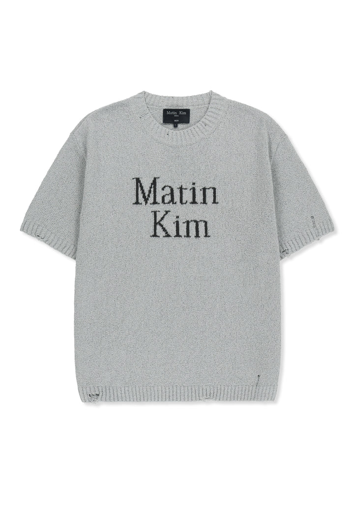 Matinkim Half Sleeve Logo Pullover For Men IN Light Grey
