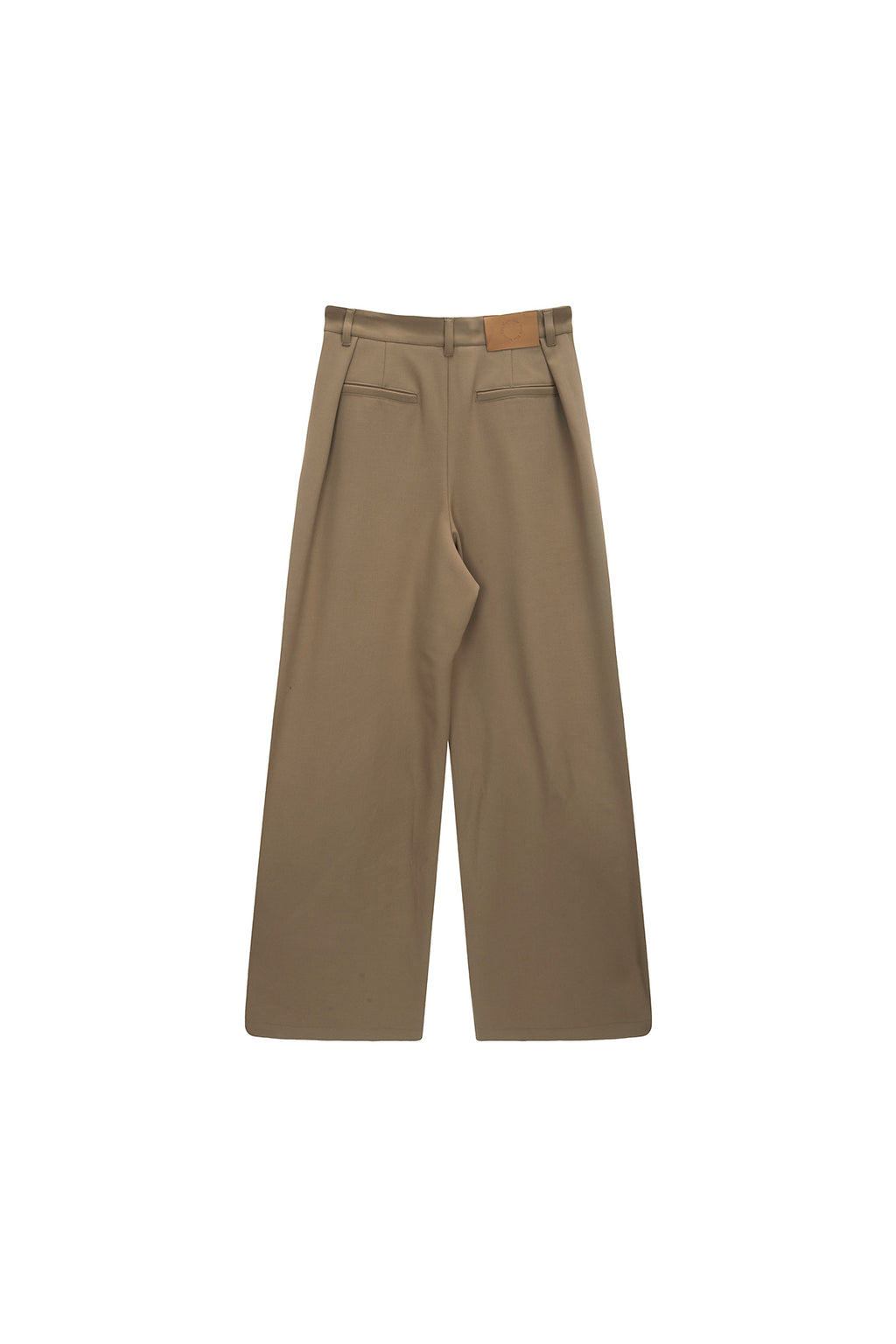 [matinkim] TUCK POCKET POINT WIDE PANTS IN DARK BEIGE