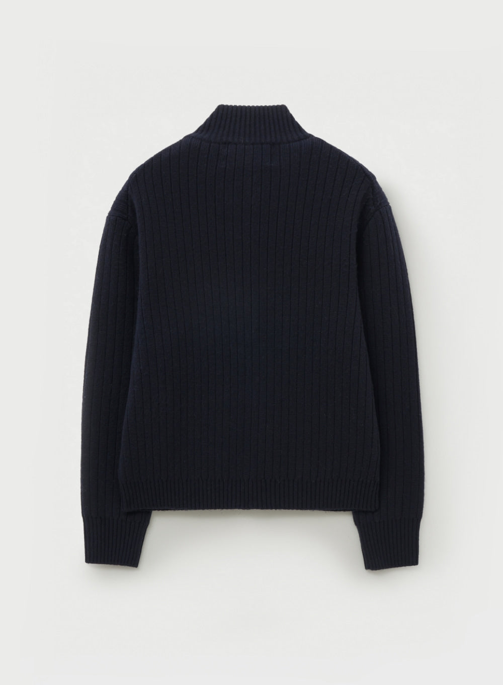 [satur] Faro Half Neck Knit Zip-up - Navy