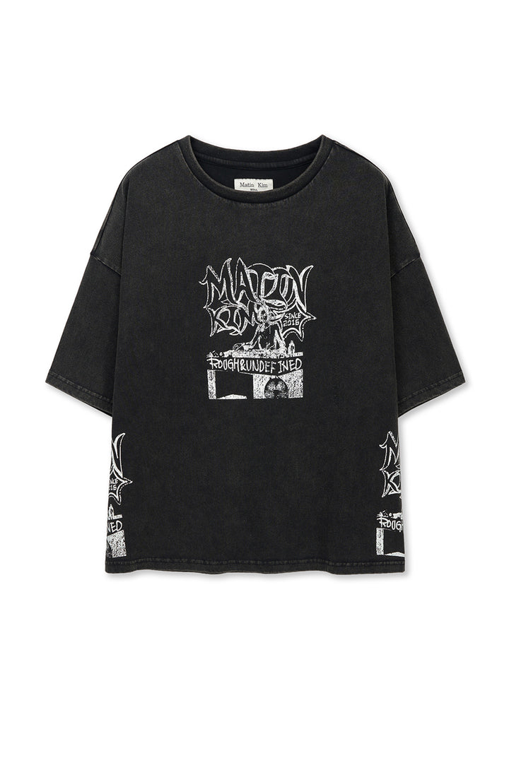 Matinkim Vintage Graffiti Artwork Top IN Black