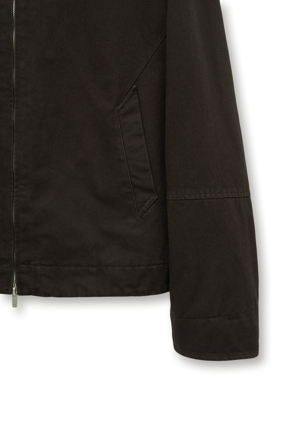 Matinkim Leather Collar Point Work Jacket For Men IN Dark Brown