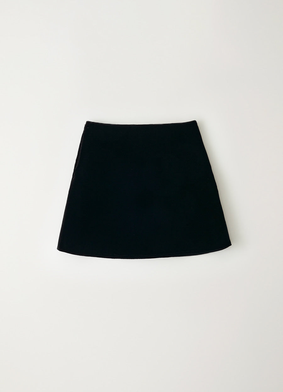Nothing Written Velvet flared skirt (Black)