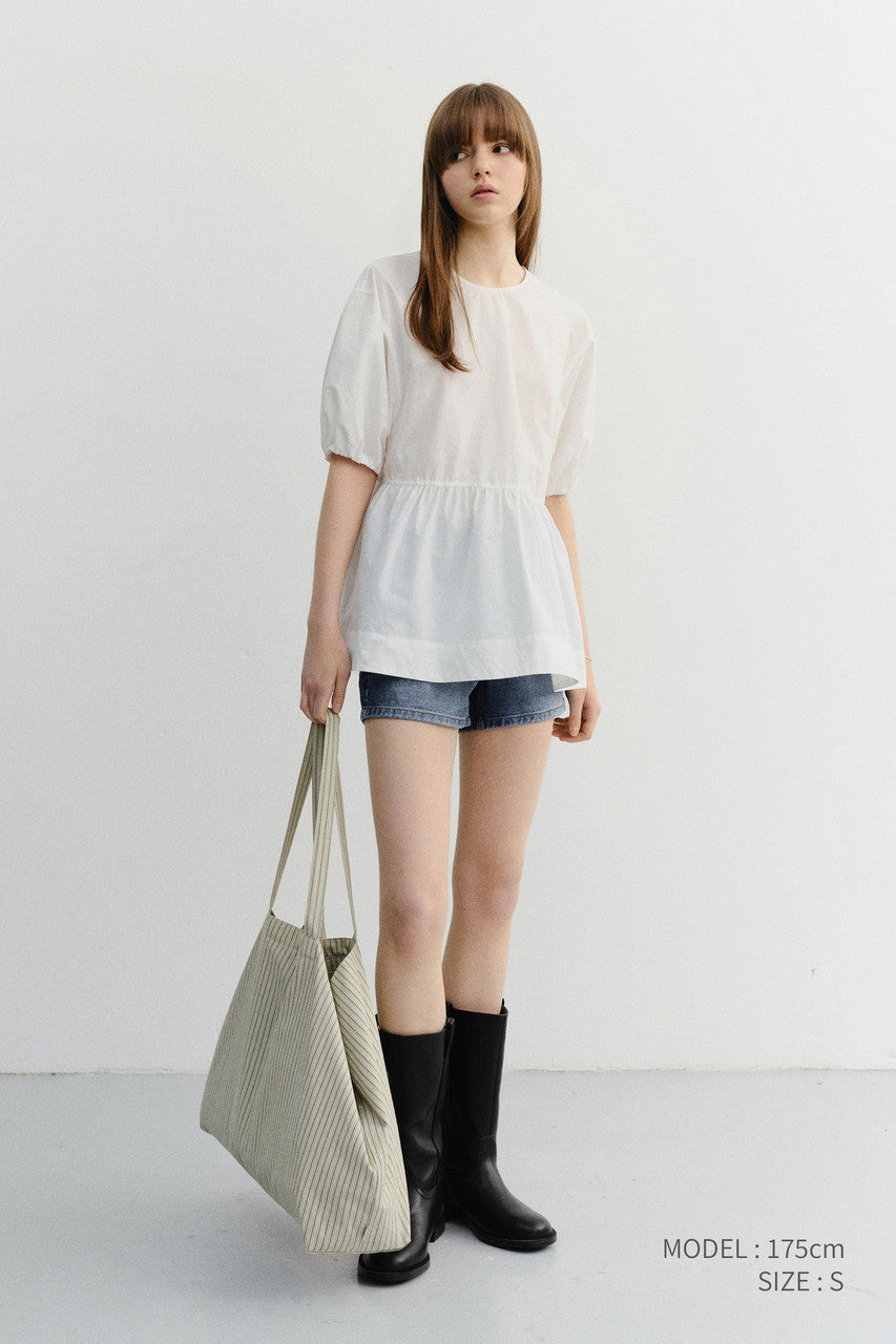 Dunst Ribboned Back Slit Blouse White