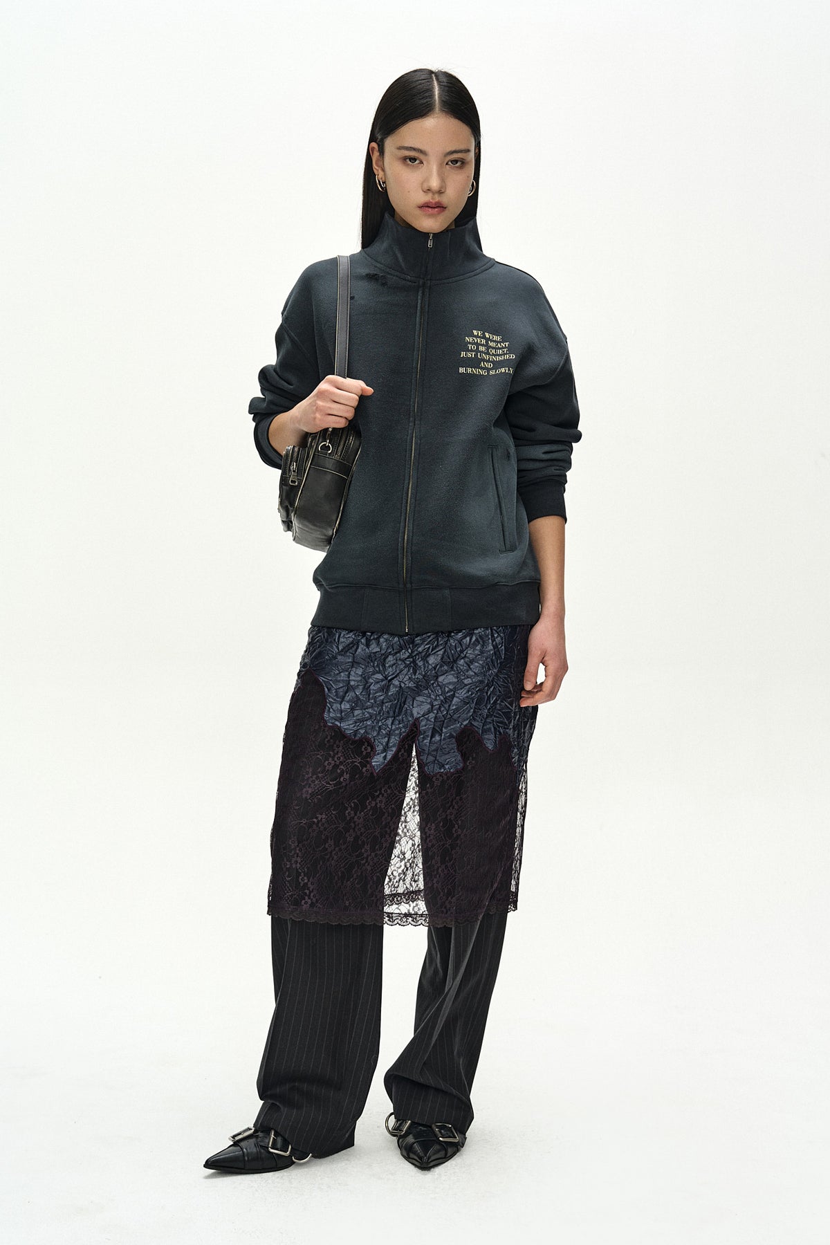 Andersson Bell Frame High-Neck Zip UP