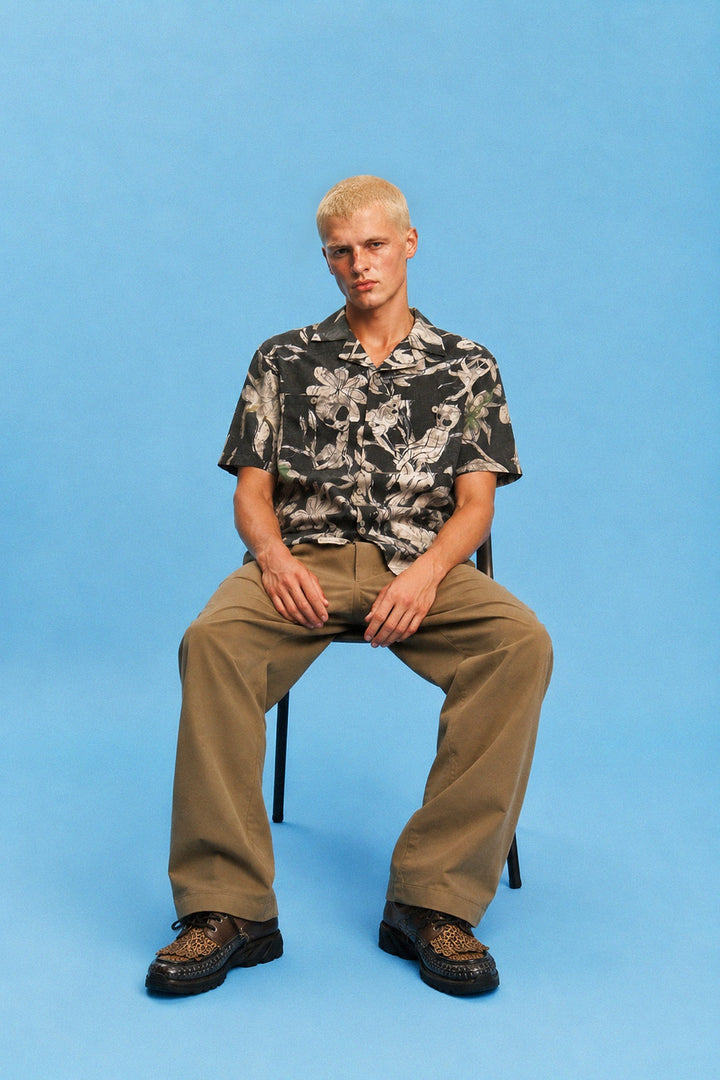Andersson Bell Flower Printed Open Collar Shirt