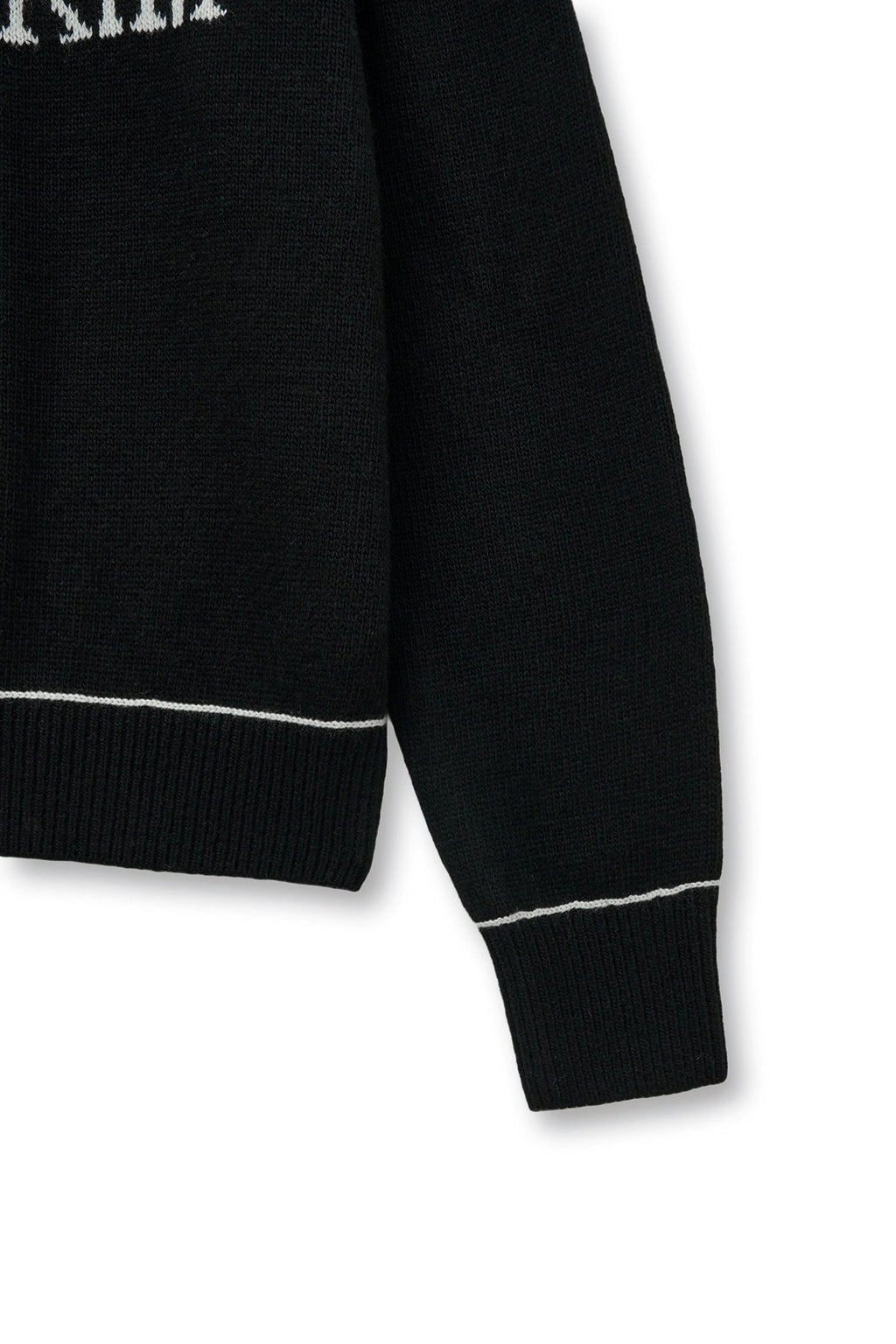 [matinkim] COLOR TRIM LINE LOGO PULLOVER IN BLACK