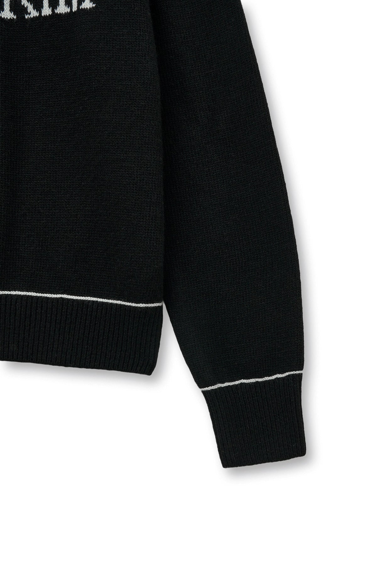 [matinkim] COLOR TRIM LINE LOGO PULLOVER IN BLACK