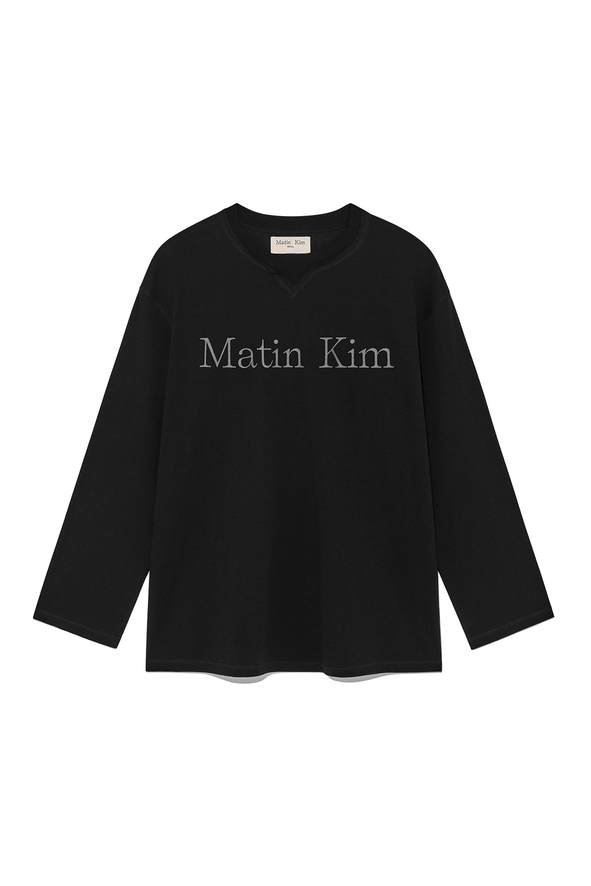 Matinkim Matin Logo Typo Long Sleeve Top IN Strong Black