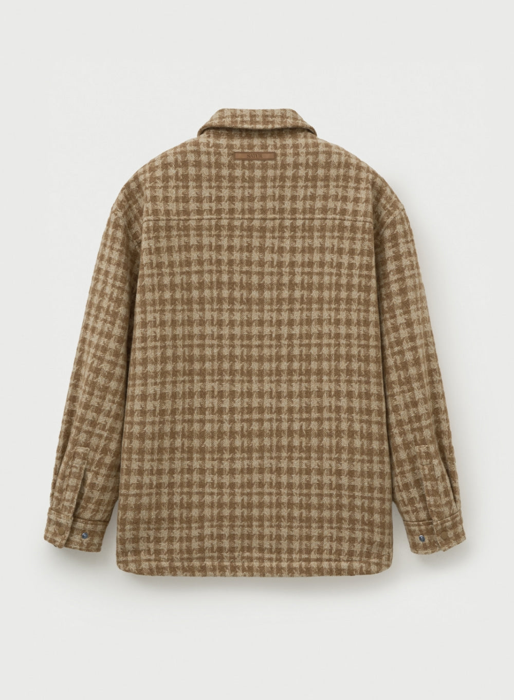 [satur] Check Fleece Shirt Jacket - Brown