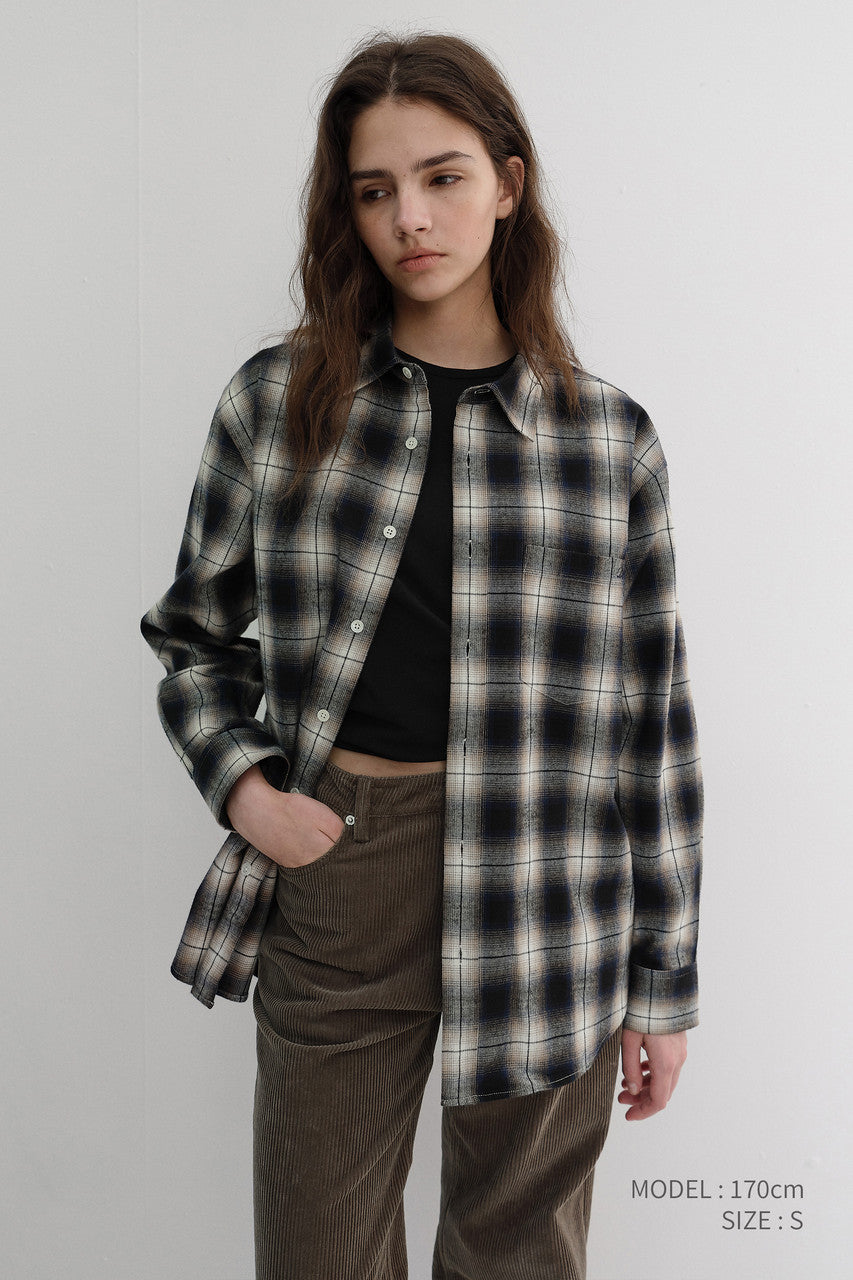 Dunst Unisex Winter Flannel Checked Shirt Blue