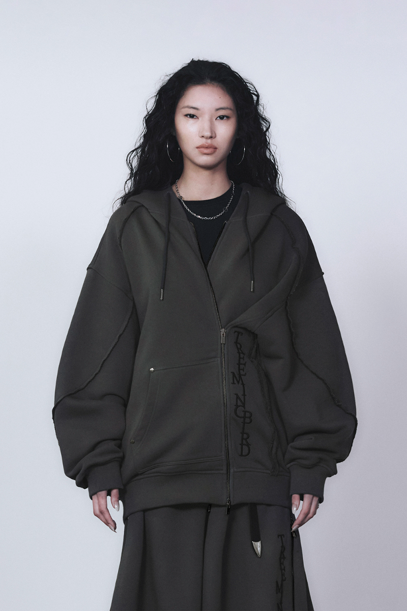 Treemingbird Zipper Finishing Sweat Hoodie Zip-up Charcoal