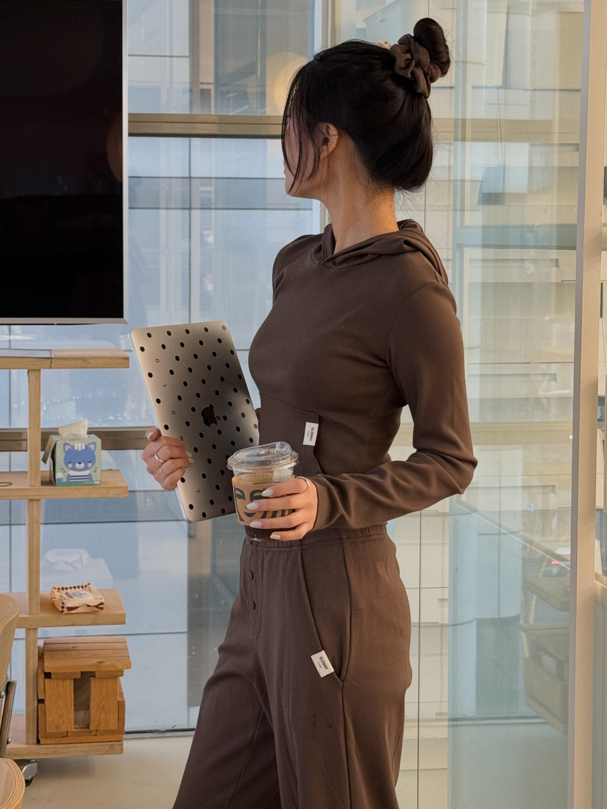 GLOWNY G Button Fly Pants (Choco)