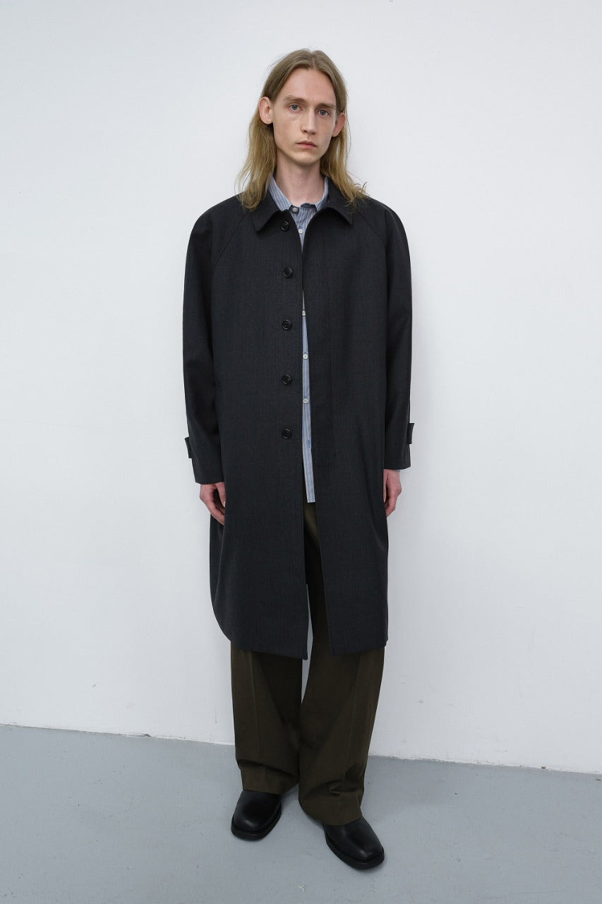 Dunst Unisex H-Line Wool Mac Coat Charcoal Grey