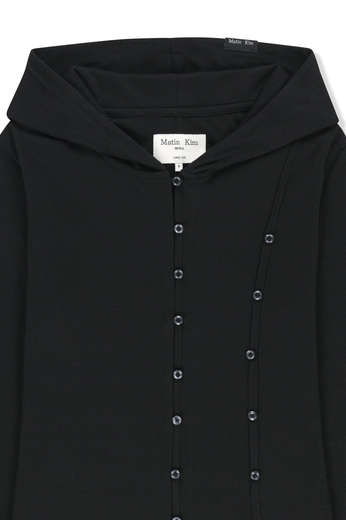 Matinkim Double Layer Button Hood Top IN Black