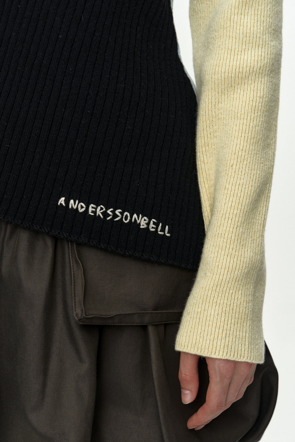 Andersson Bell Asymmetric Panel Collar Sweater