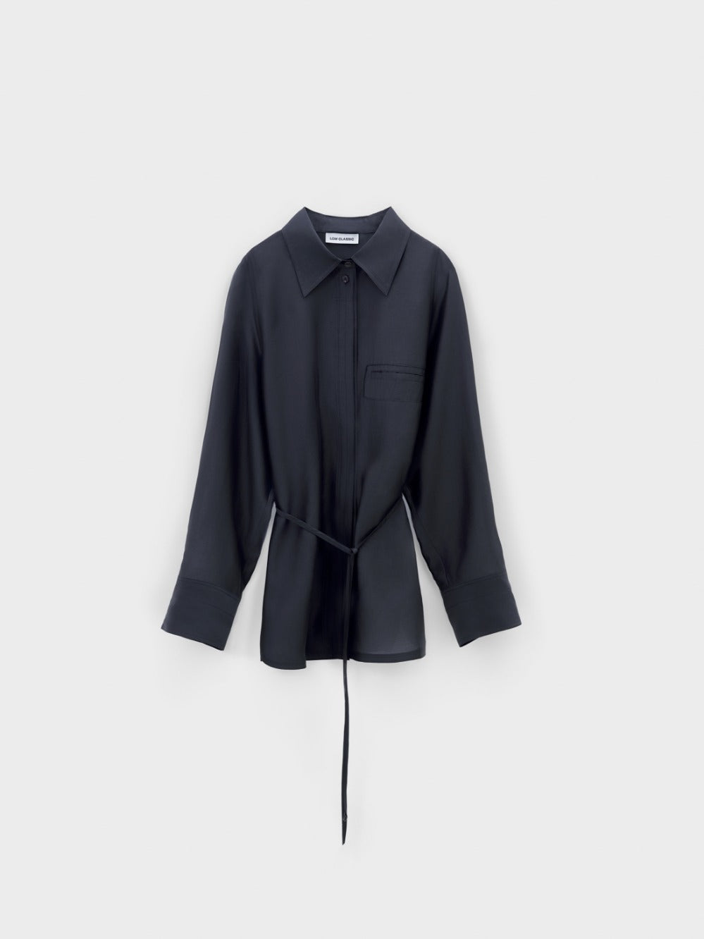 Low Classic See-Through Back Strap Shirt Charcoal