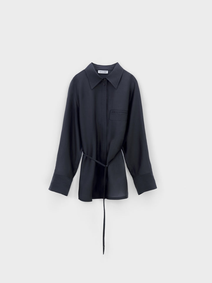 Low Classic See-Through Back Strap Shirt Charcoal