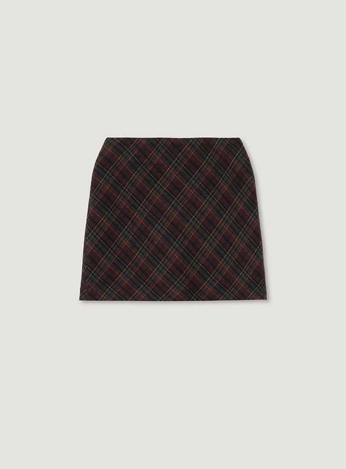 Mango Maniplease Nix Check Mini Skirt Red