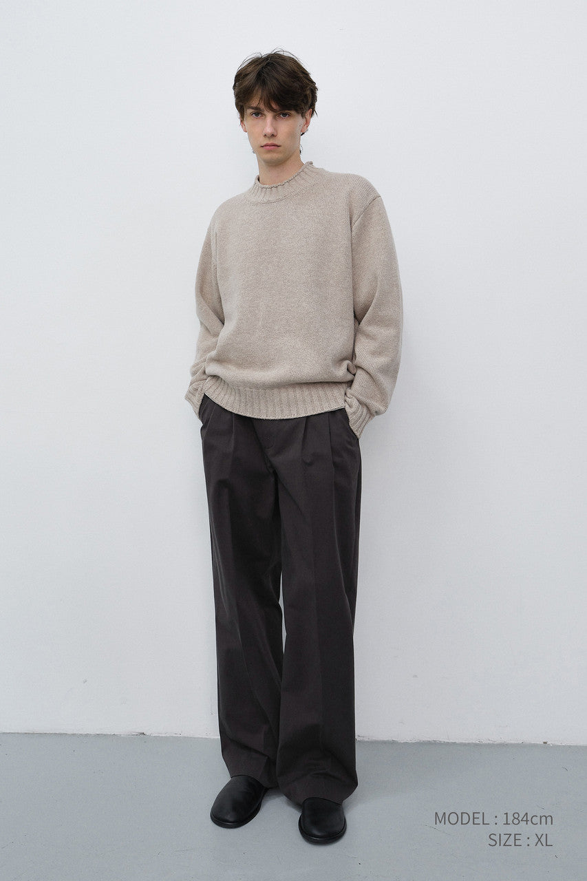 Dunst Unisex Chunky Roll Neck Sweater Light Pebble