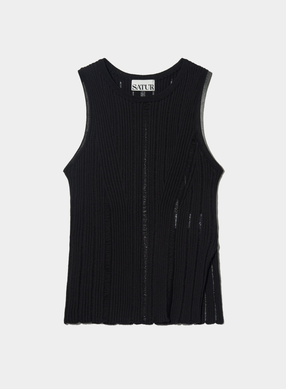 [satur] (W) Parma Destroyed Sleeveless Top - Organic Black