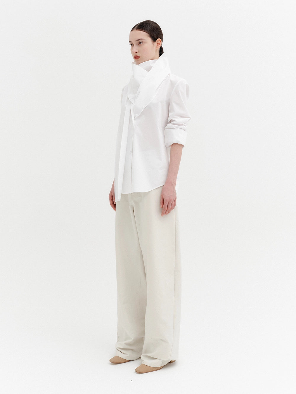 EENK Curved Relaxed Pants - Ivory