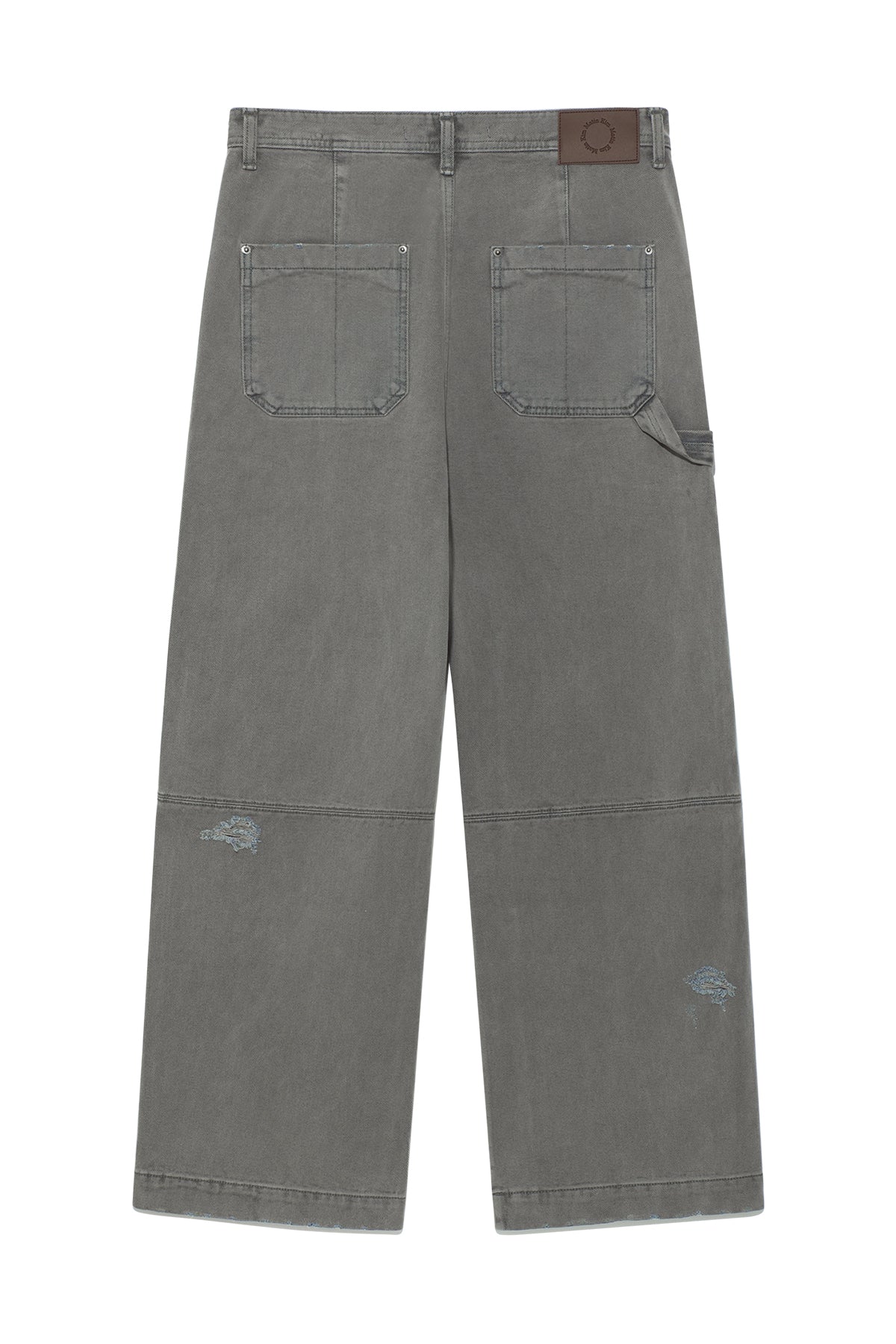 Matinkim Vintage Painting Carpenter Pants For Men IN Grey
