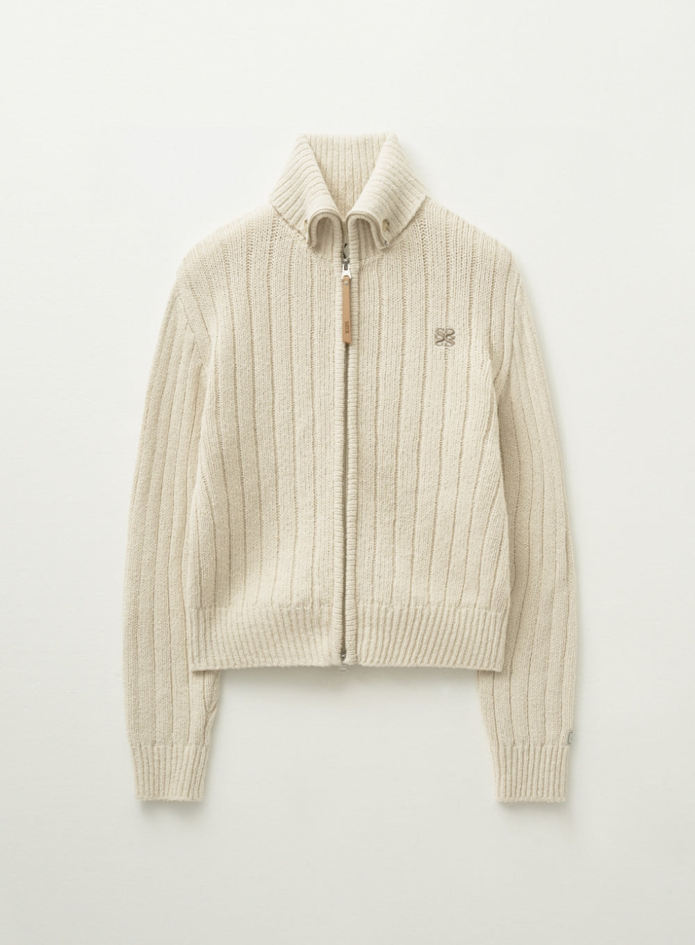 [satur] (W) Faro Boucle Knit Zip-up - Cream