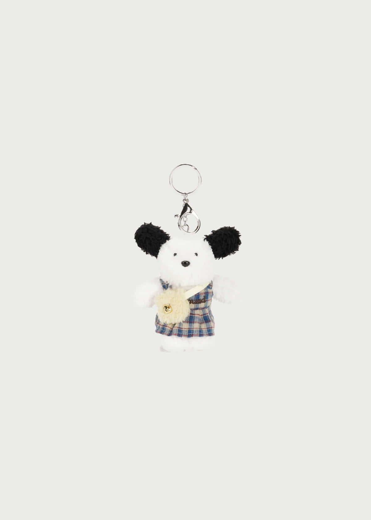 Depound benny keyring in check dress - ivory