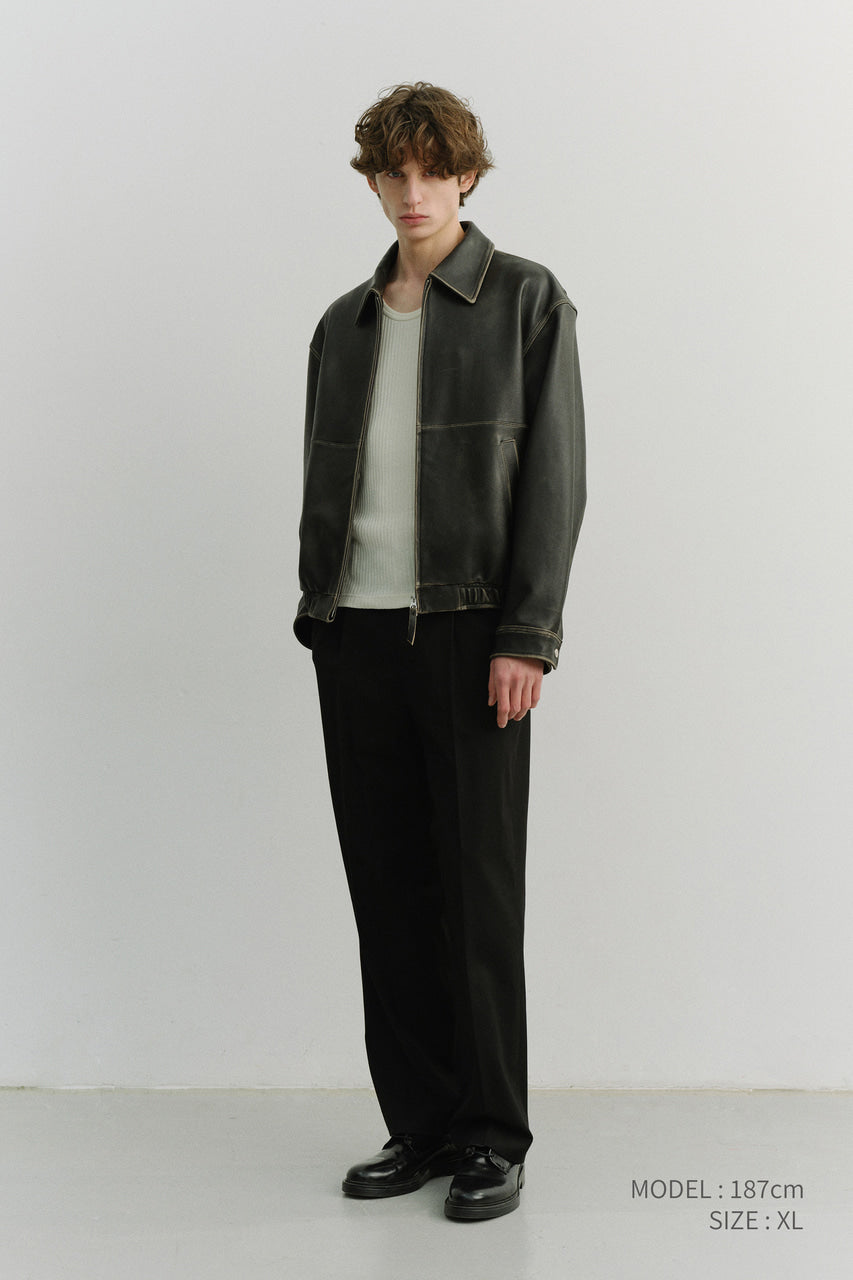 Dunst Unisex Drizzler Leather Jacket Brushed Black