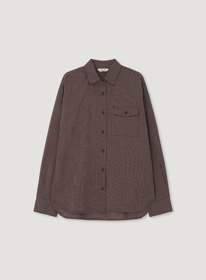 Mango Maniplease Coco Check Shirt Burgundy