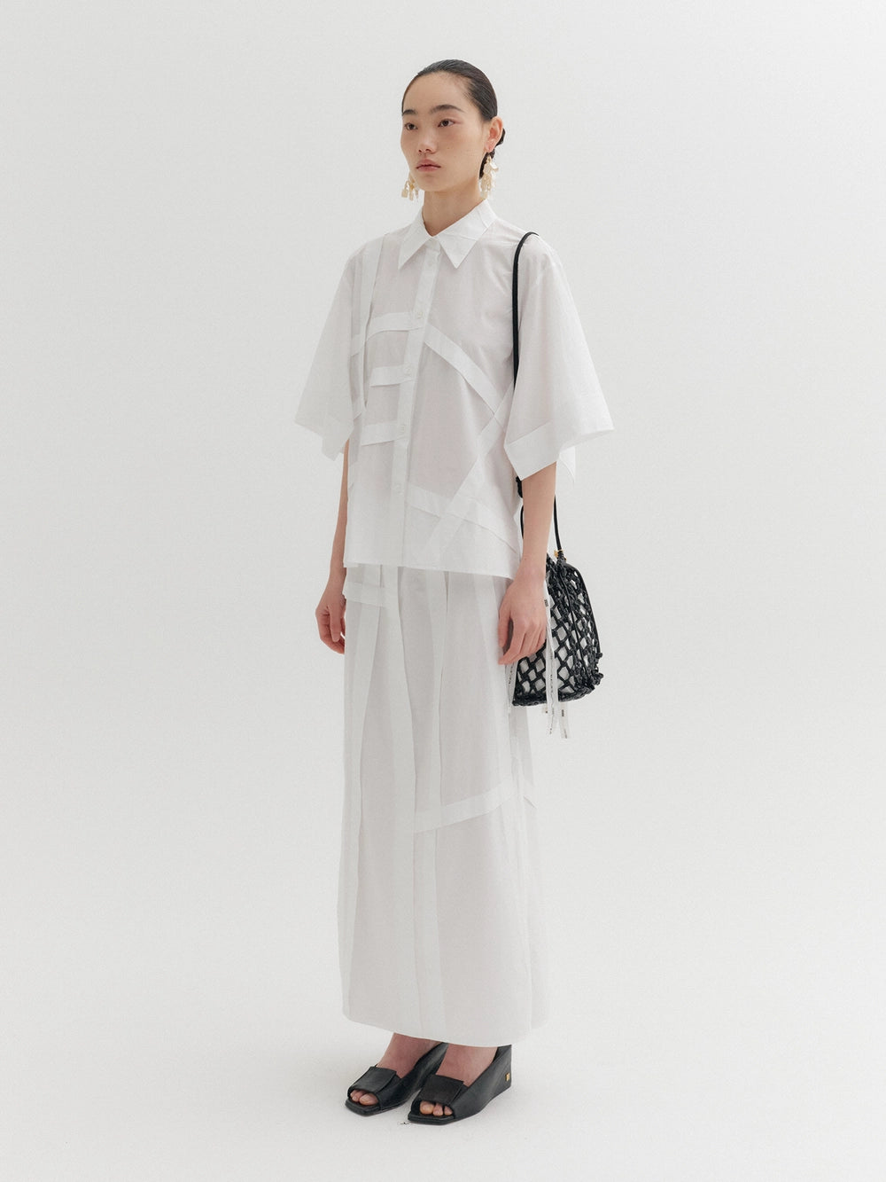 EENK Panel Detail Skirt - White