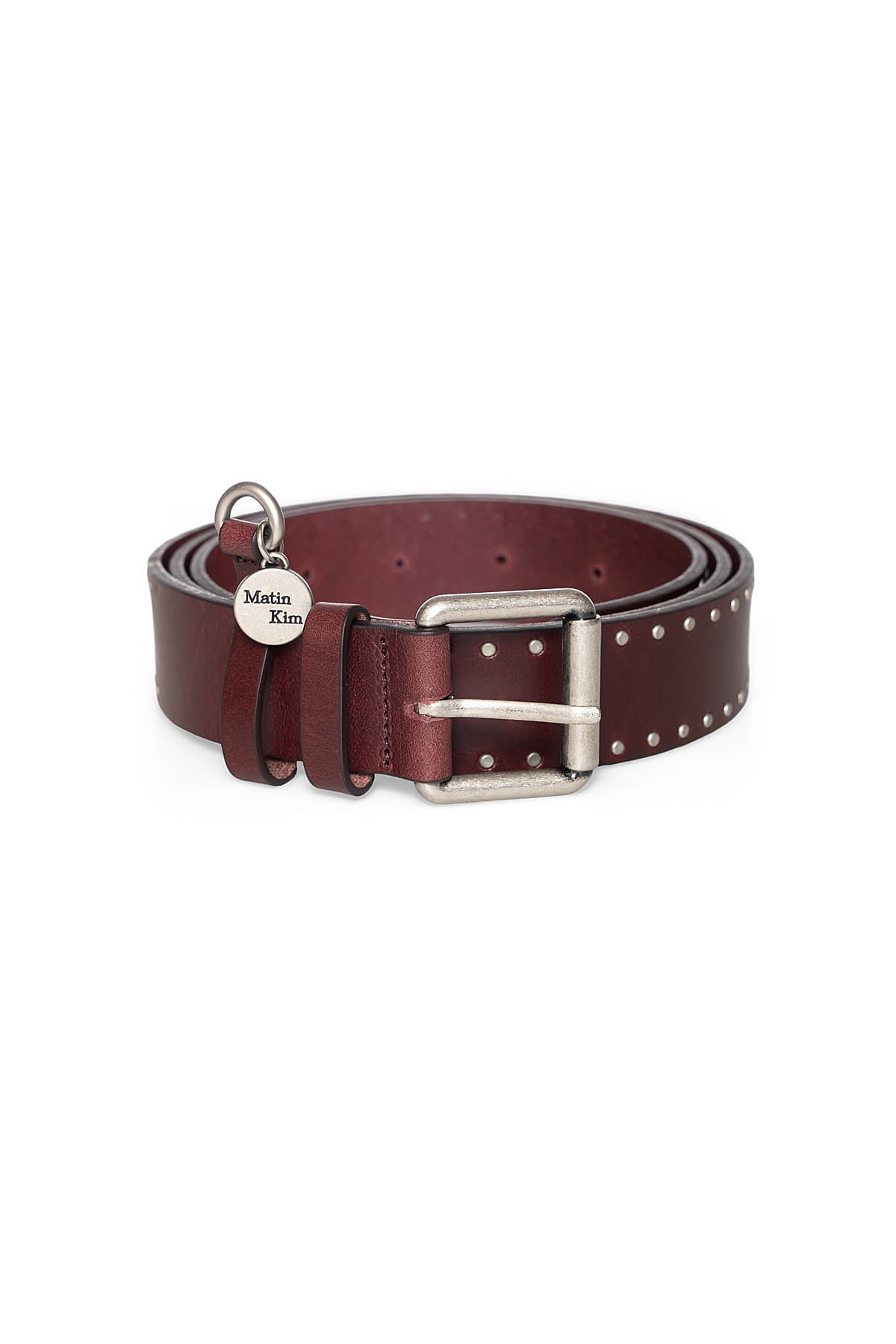 Matinkim Mini Dot Stud Leather Belt IN Wine