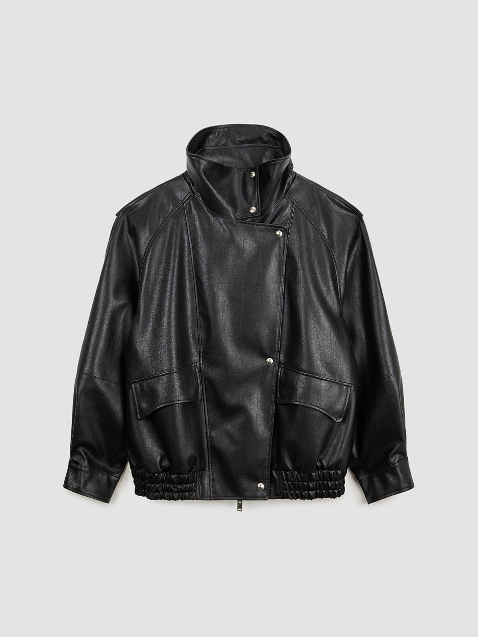 Matinkim Oversize Layered Leather Jumper IN Black