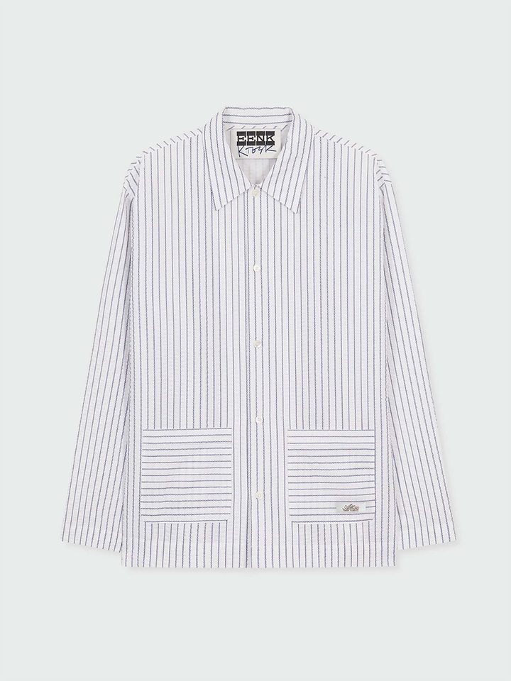 EENK (Unisex) Striped Long Sleeve Shirt - Ivory