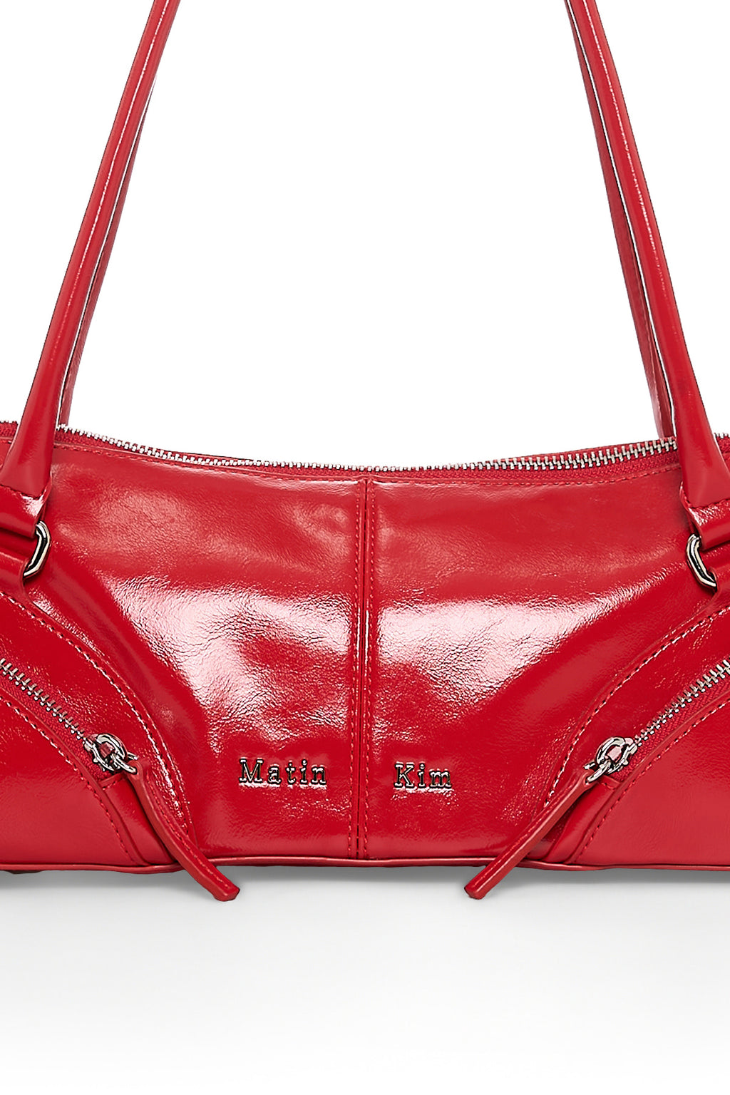 [matinkim] Curve Zip Baguette Bag IN Red