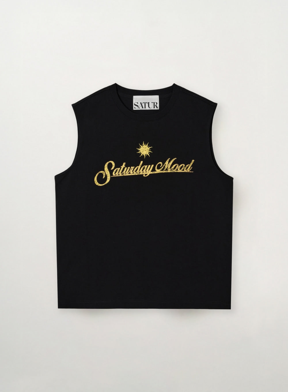 Saturday Mood Lettering Sleeveless - Black