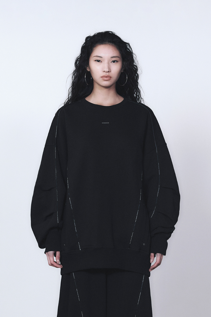 Treemingbird Tmb Logo Piping Sweat Shirt Black