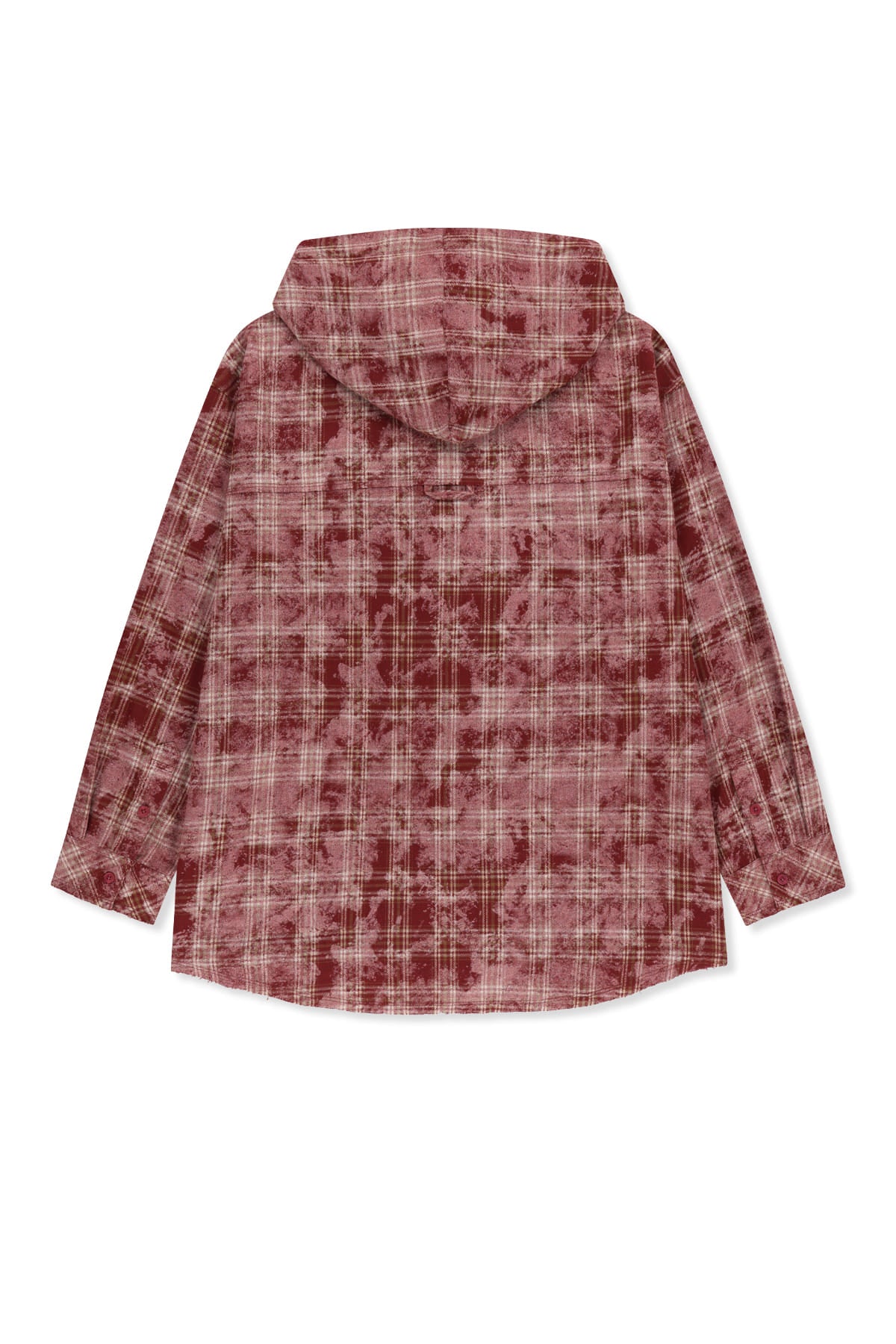 Matinkim Raw Cut Check Hooded Shirt IN Red