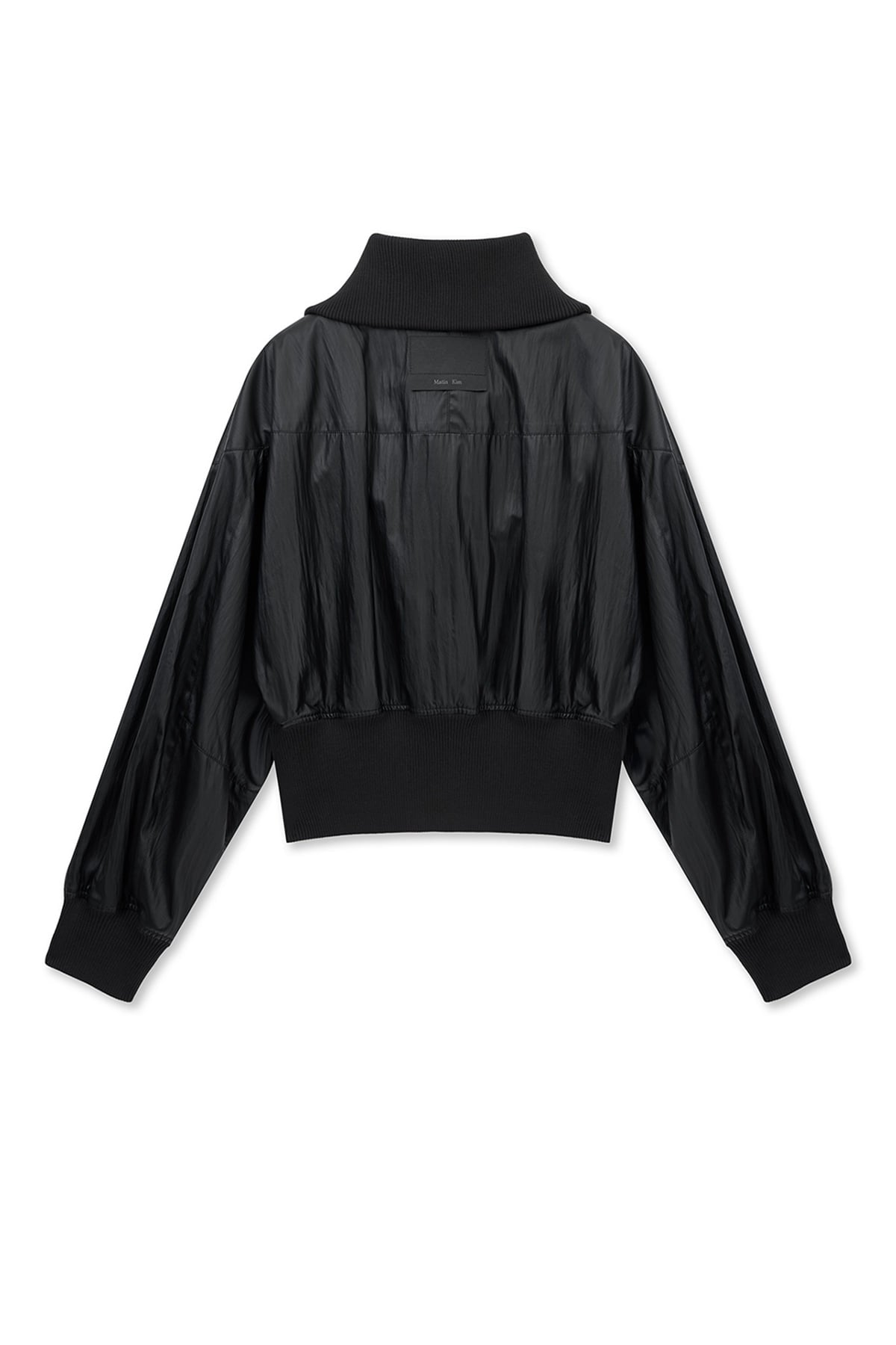 [matinkim] SHINE CRINKLE ZIP BLOUSON IN BLACK